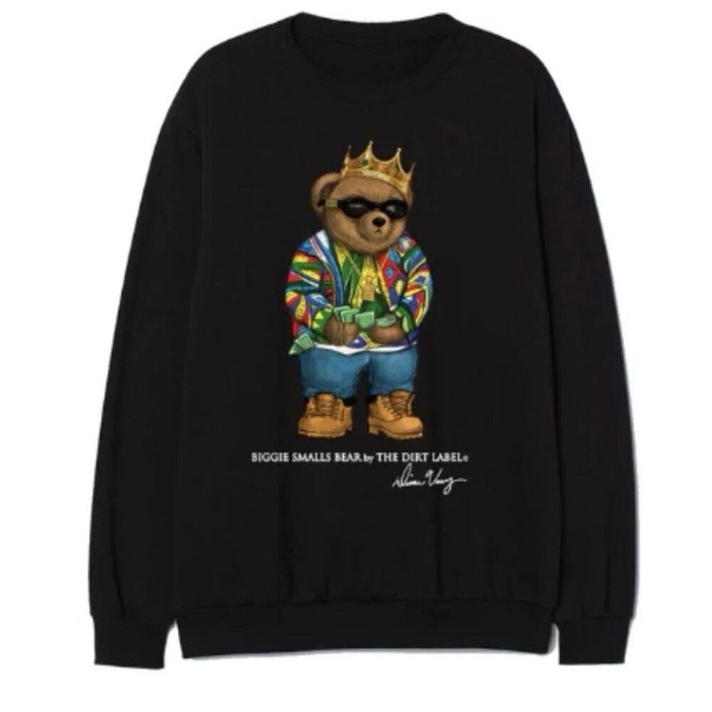 TDL Biggie Smalls Bear by The Dirt Label Unisex Size Large Crewneck Sweatshirt